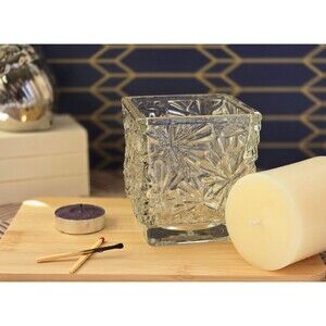 Candle Holder - Avon Starburst Crystal Votive - Holiday Table Decor - Vintage